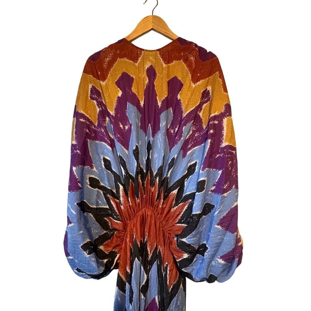 Stella Jean Pleated Tie‎ Dye Blouson Midi Dress Size 44 or US Size 8 - Picture 10 of 11